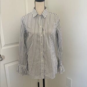 Banana Republic Blue and White Striped Shirt